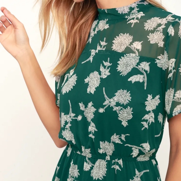 SOLD NWT Lulus Floral Print Midi Dress - Picture 3 of 6